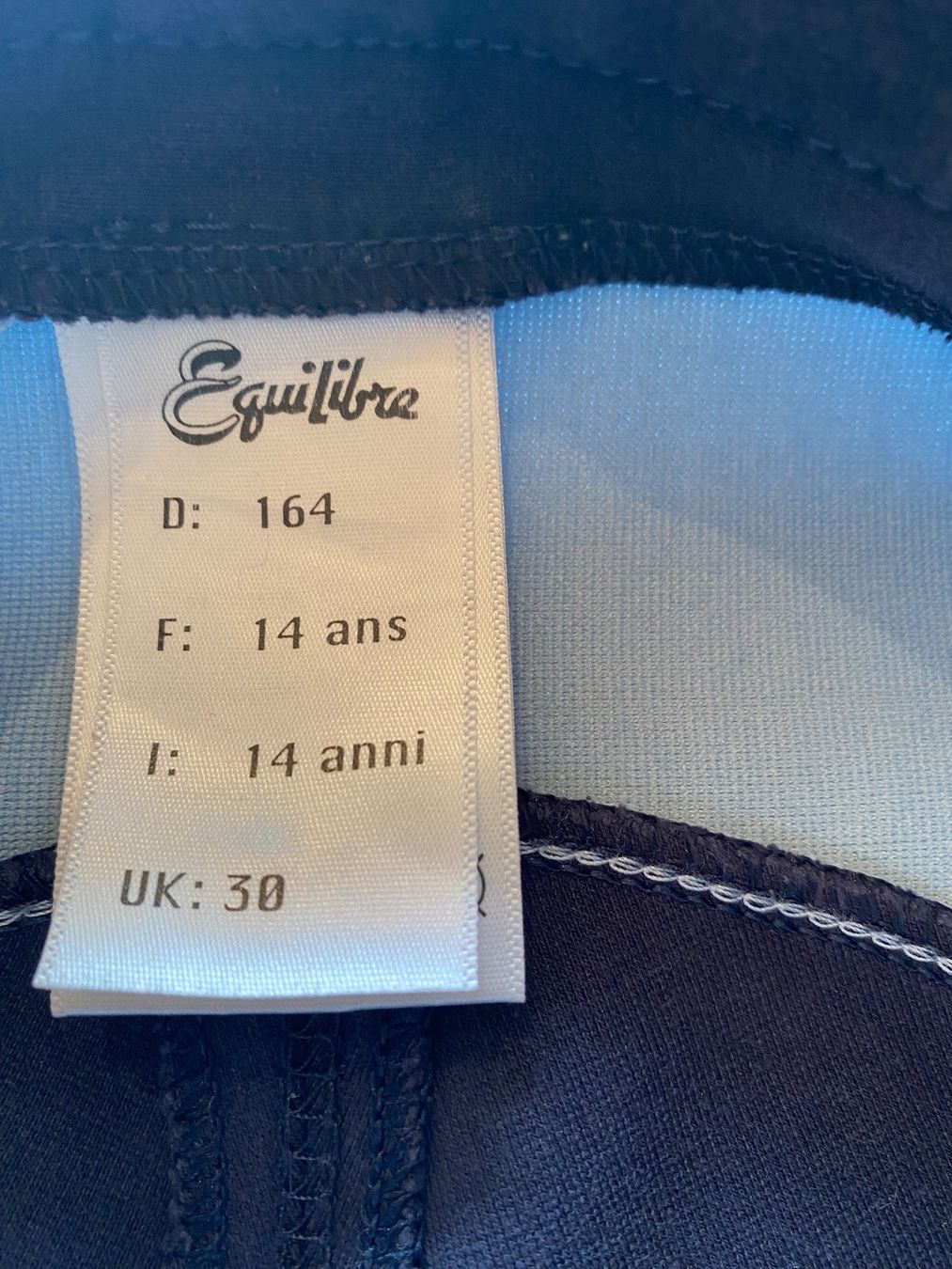 Pantaloni: 164  EQULIBRE Reithose antrazyt hellblau – Usato da Orpund venduto da Mary8972 4