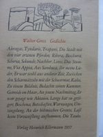 WALTER GROSS. BOTSCHAFTEN NOCH IM STAUB : GEDICHTE, WIDMUNG