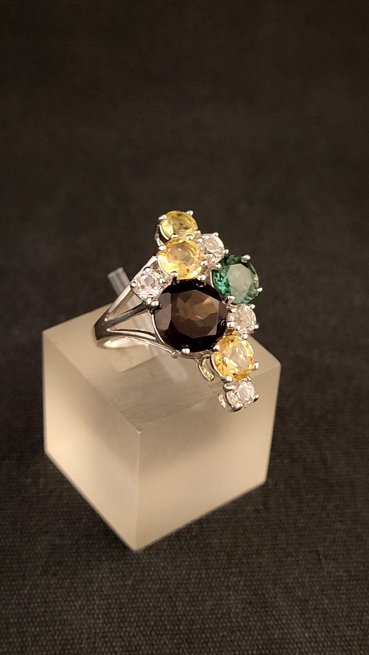 Ringe: Silberring mit geschliffenen farbigen Steinen – Gebraucht aus Basel von spinne02 1