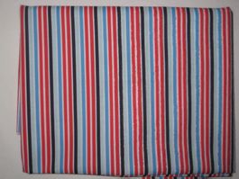 Baumwollstoff blau/rot/weiss gestreift