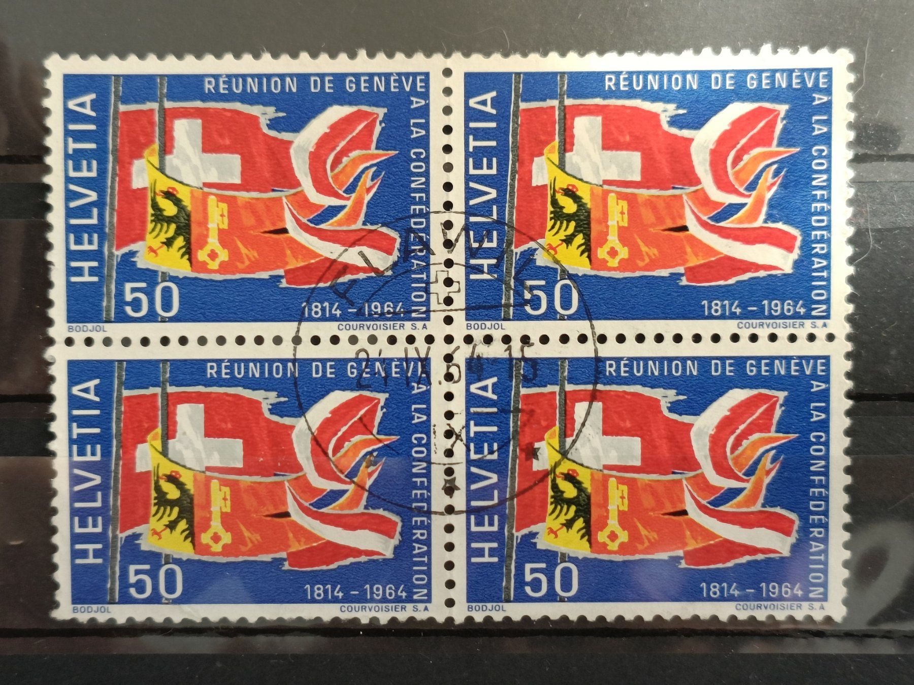 Tous les timbres: 1964 Genf & Eidgenossenschaft Viererblock Top Stempel – D'occasion à Dübendorf par goeggi79