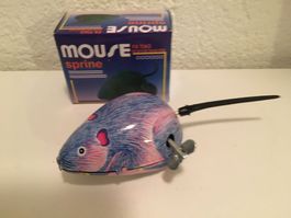 Maus multicolor mit Wackelschwanz mit Uhrwerk OVP (166 -168)