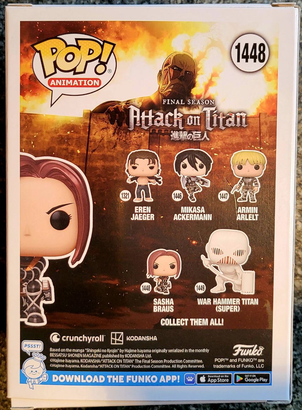 Funko Figuren: Funko Pop Attack On Titan   Sasha Braus METALLIC – Neu und originalverpackt aus Montet (Glâne) von KOADA 1