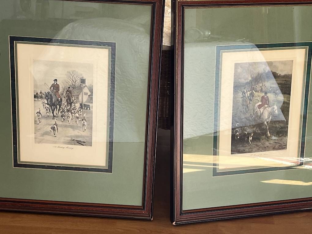 Incisioni: Gravures équestres / Chasse - signé George Wright  – Usato da Enges venduto da Guarajuba01 3