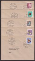 PJ 1952, U1 FDC Serie J143-147, Einzelfrankaturen, LP