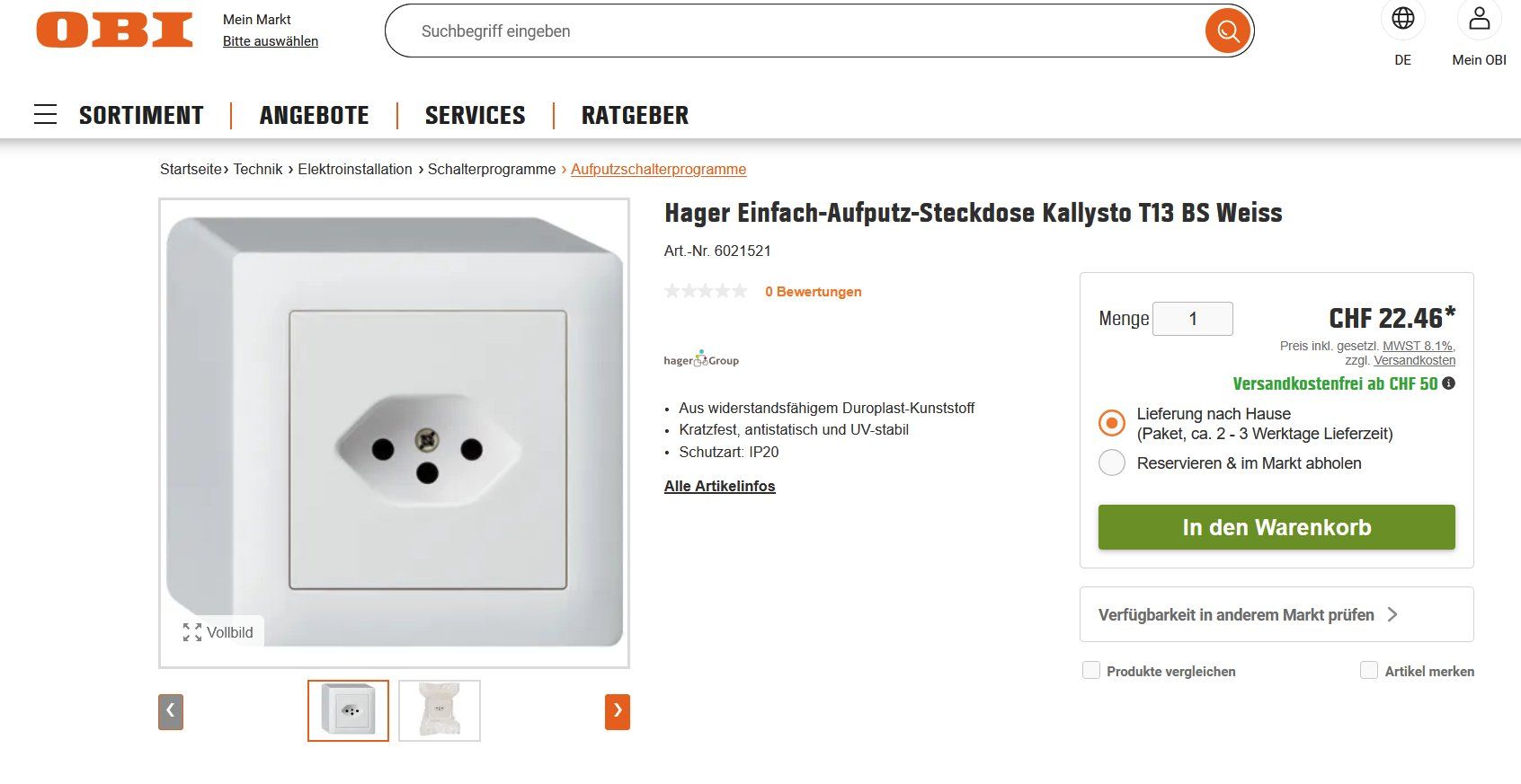 Hager Interruttori: Schalter + Steckdose Hager Kallysto AP weiss – Nuovo e nell'imballaggio originale da Schmitten FR venduto da SirLanzelot 8