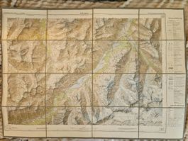 SWISSTOPO Karte Engadin St.Moritz Samedan Bernina, 1950, rar