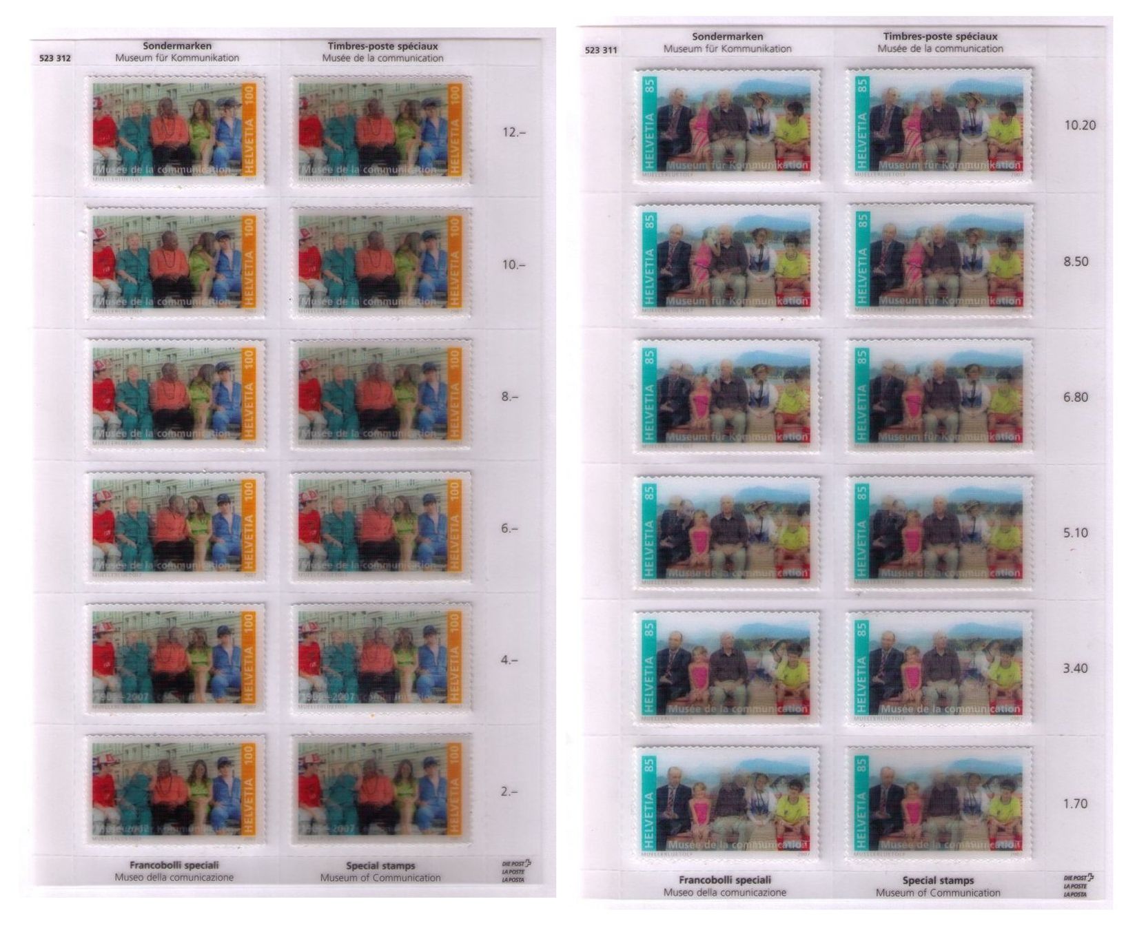 Tutti i francobolli: 2007 Kleinbogen "Kommunikation" Hologramm-Marken ** – Nuovo (secondo la descrizione) da Nuglar venduto da Stamp88