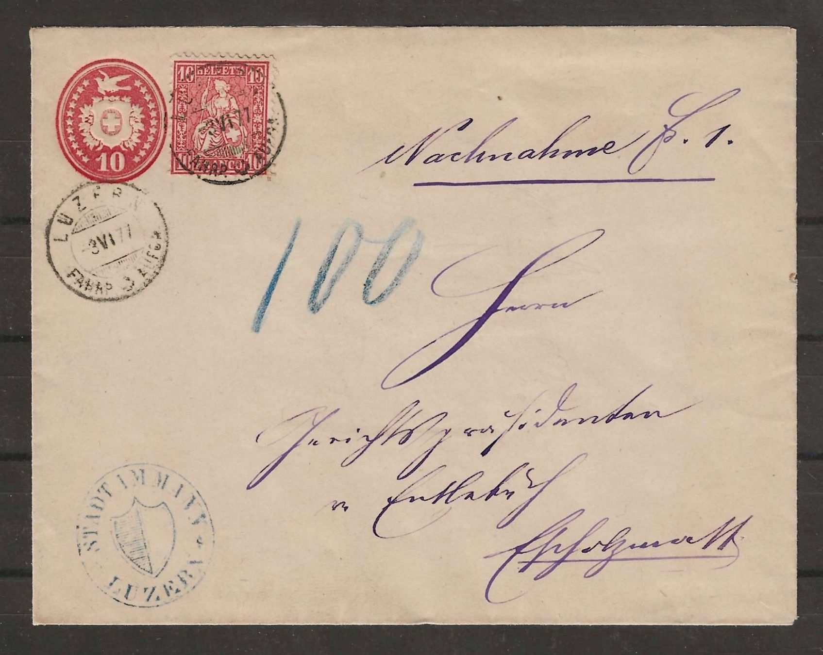 Tutti i francobolli: 1877 : Tübelibrief mit gleicher Wertstufe – Usato da Gümligen venduto da Geniusbuy