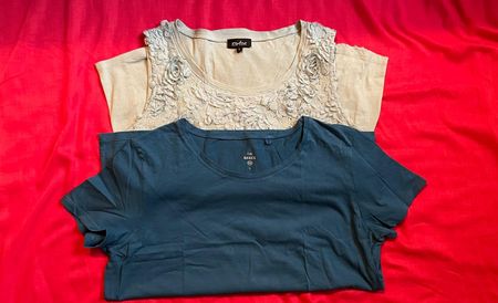 2 Damen Shirts Oberteile Gr. L, Baumwolle, bequem
