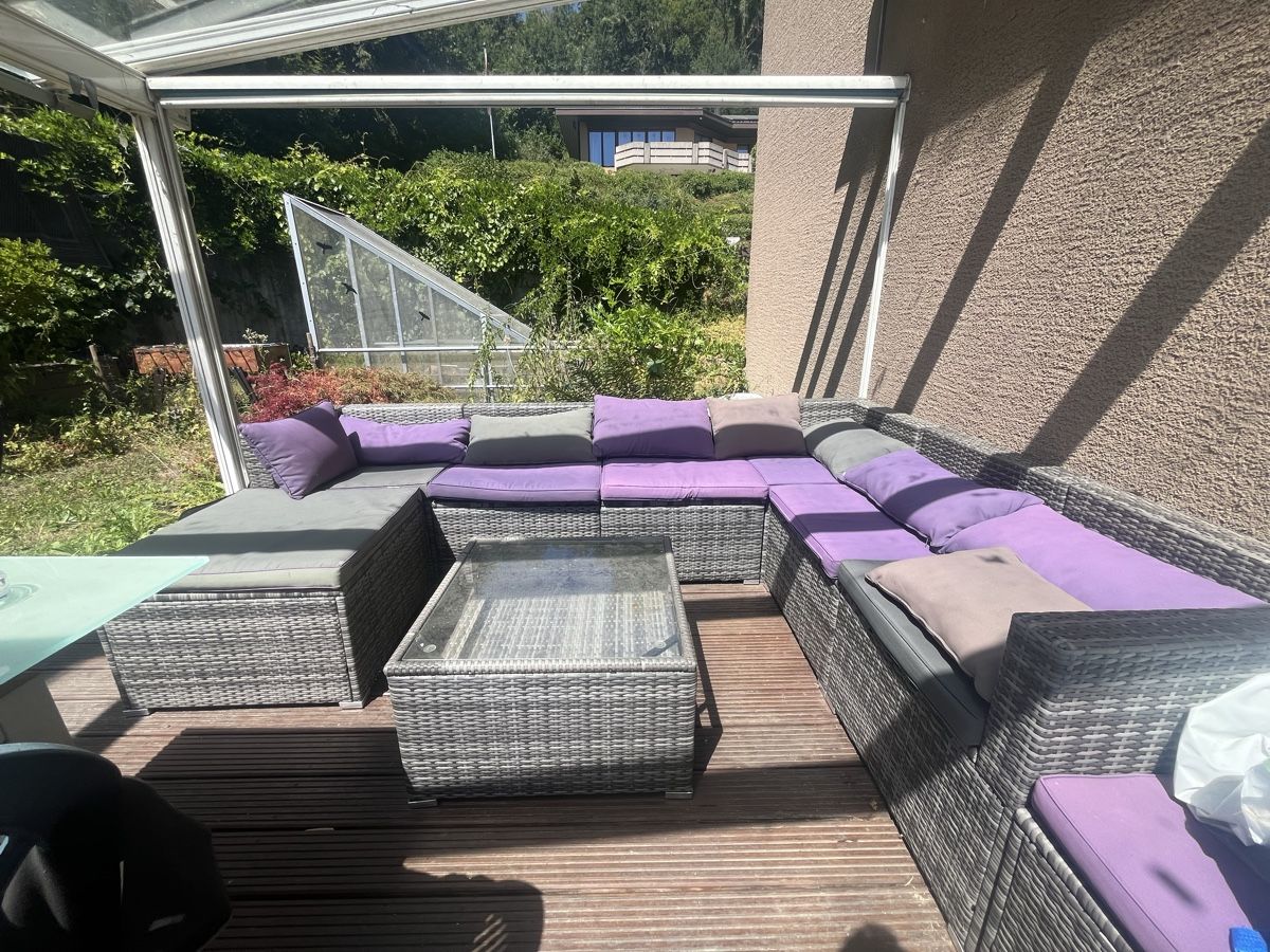 Divani: Polyrattan Gartensitzgruppe, Lounge Set, 9-teilig, grau – Usato da Hinterkappelen venduto da J0achim