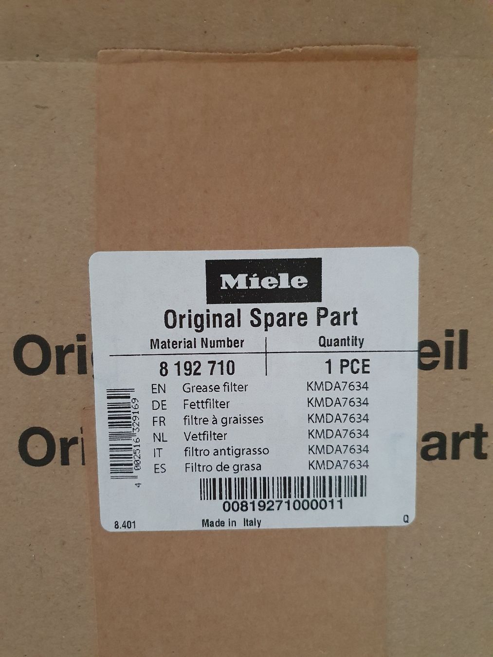 Miele Ventilazione: Fettfilter KMDA7634, Miele – Nuovo e nell'imballaggio originale da Steinach venduto da Xamax18 3