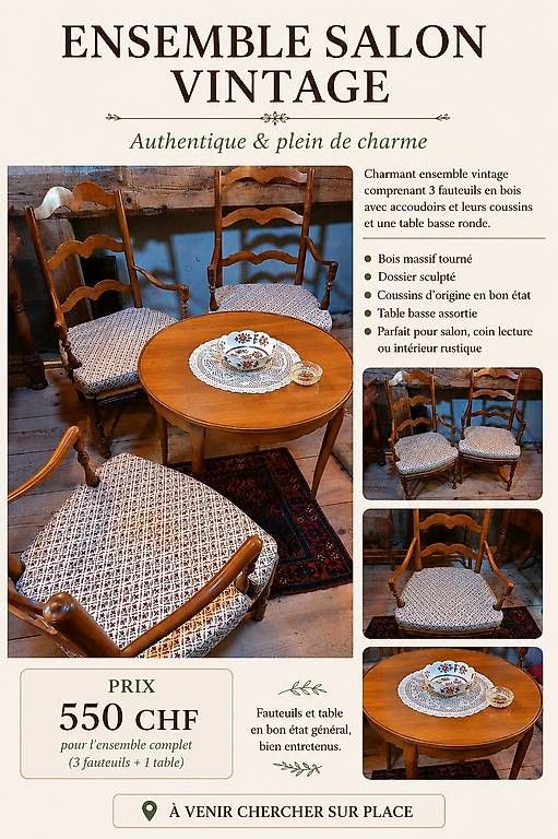 Poltrone: Ensemble salon vintage – Usato da Saubraz venduto da Caly0