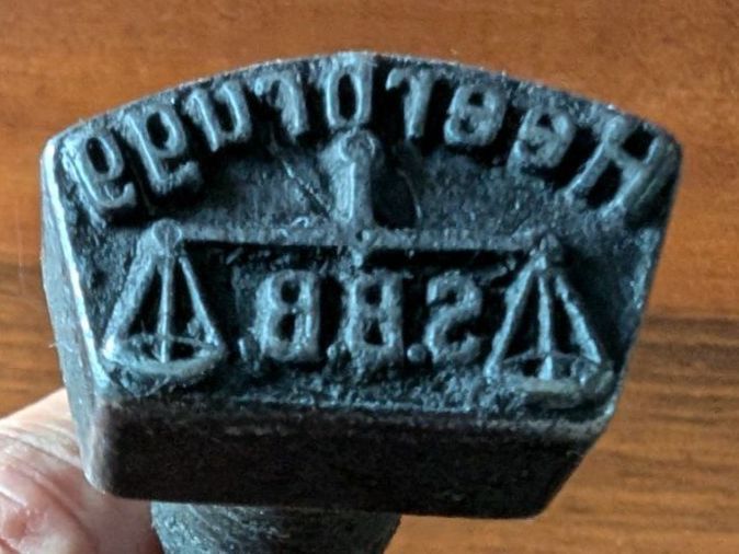 Timbri: historischer SBB Stempel "Heerbrugg" mit Holzgriff – Usato da Mönchaltorf venduto da Blechfreund
