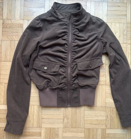 Braune Cord Jacke mit engem Bund