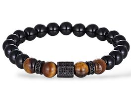 ARMBAND ELEGANT HERREN CHARM PERLEN FLEXIBEL SCHWARZ BRAUN