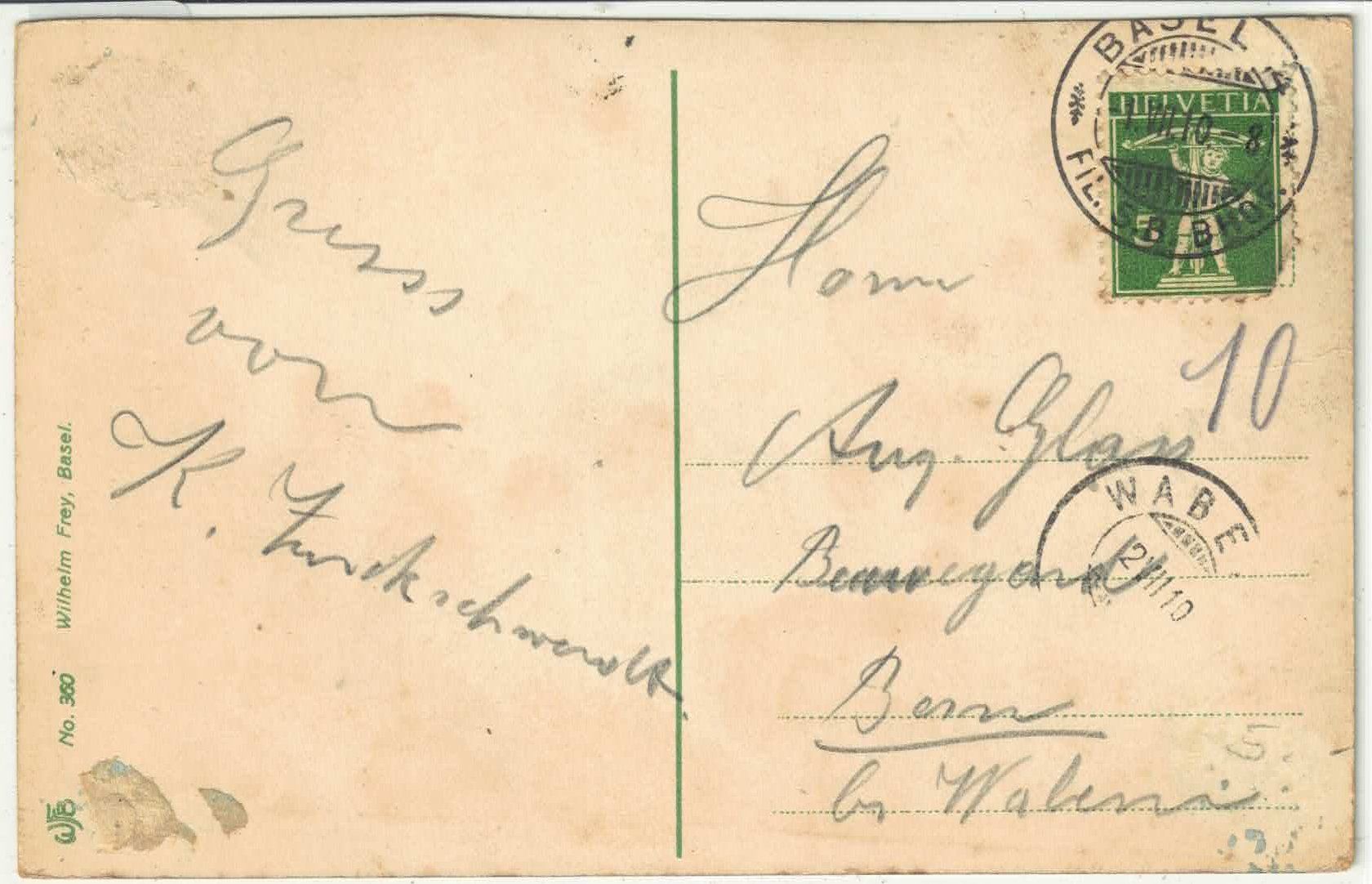 Cartoline postali: Basel - Barfüsserplatz - Litho – Usato da Ettingen venduto da Kartenplanet 1