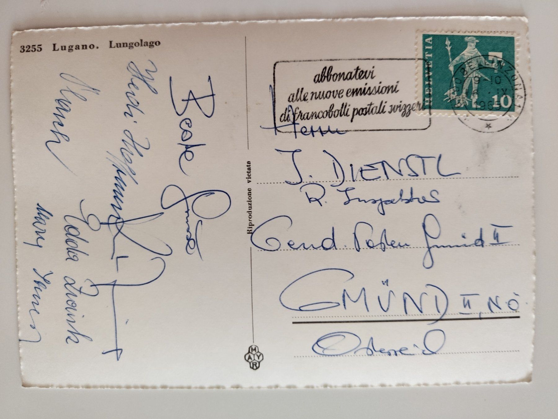 Cartoline postali: Schiff Hafen Lugano Lungolago  dat. 1965 – Usato da Ohmstal venduto da Lebensfreude05 1