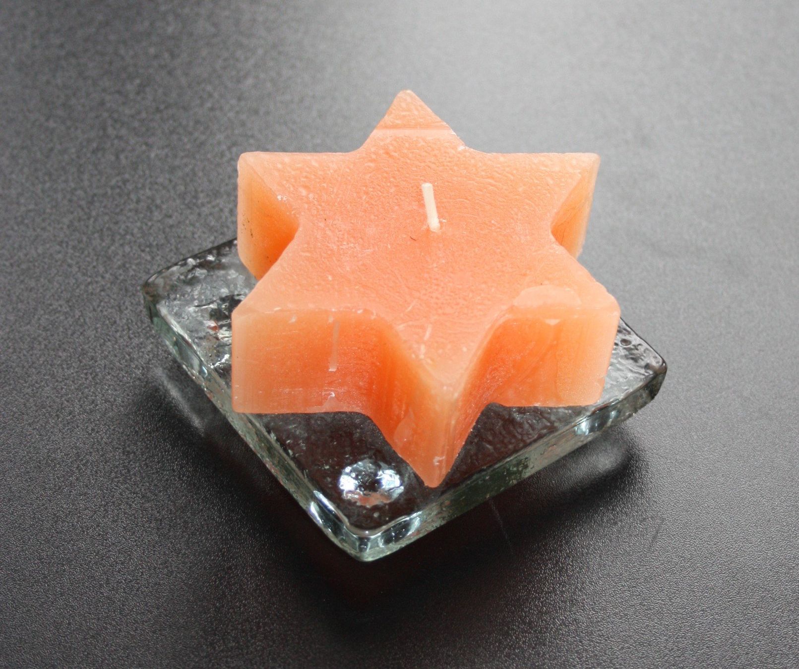 Tutte le decorazioni: Teelicht Stern orange mit Glasuntersetzer NEU – Nuovo e nell'imballaggio originale da Flüelen venduto da Alt-und-Neu 1