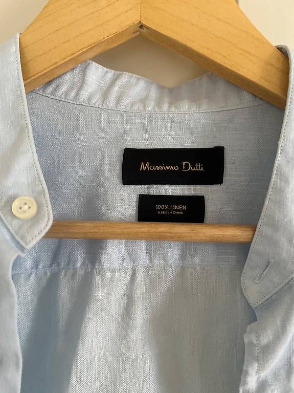 Hemden: Hemd Massimo Dutti 100% Linen hell blau Größe M – Gebraucht aus Zürich von sok_p7zx 1