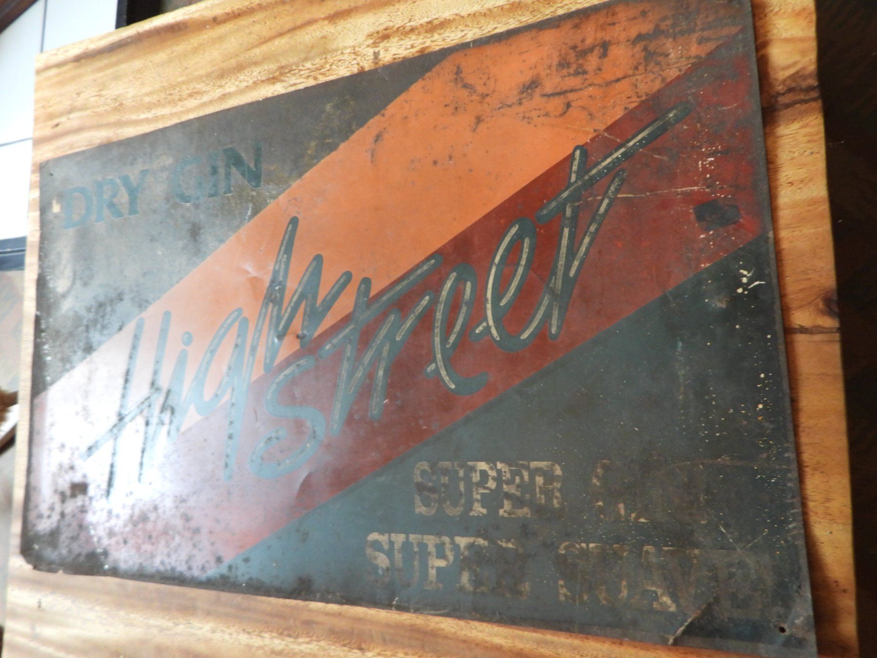 Insegne: Blechschild Antik High Street Dry Gin – Usato da Tavannes venduto da jimananas 1