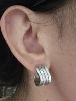 Elegante Silber Ohrringe mit Zirkonia Steinen