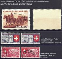 Abarten Soldatenmarke und Landi 1939