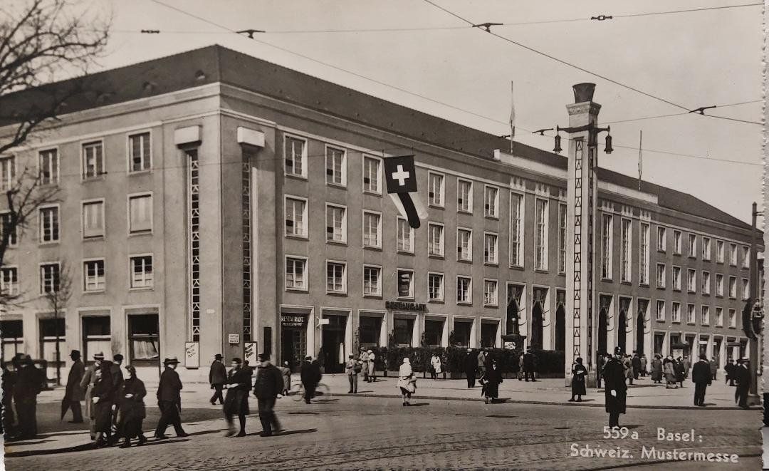 Cartoline postali: BASEL - Schweiz. Mustermesse - 1955 – Usato da Delémont venduto da Domdom1