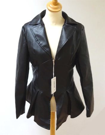 Neue Jacke - Lederimitat - mit Peplum - Grösse L