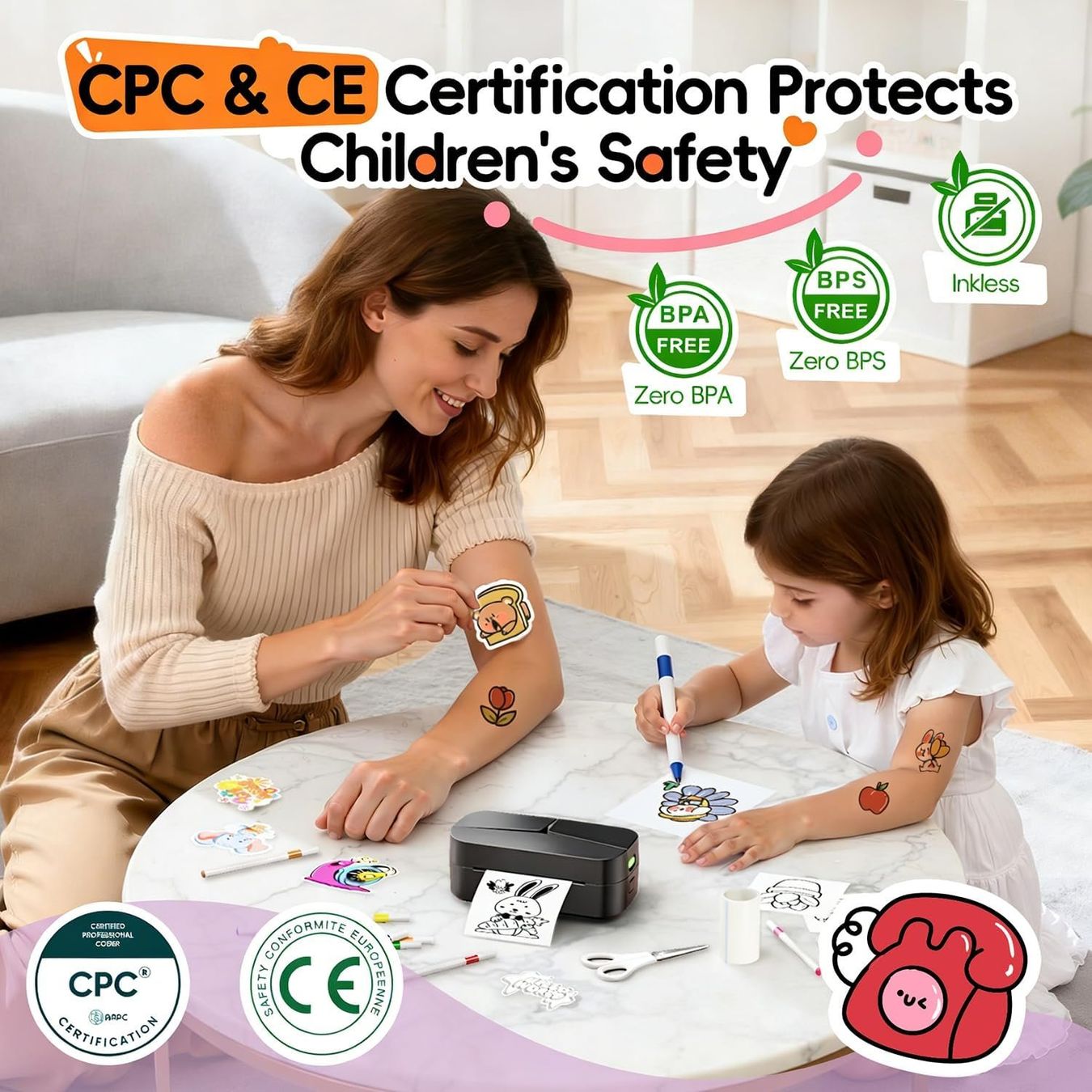 Stampanti: Kinder Tattoo Drucker Set Thermodrucker Phomemo TK32 – Nuovo e nell'imballaggio originale da Suhr venduto da SchnapperCH 1