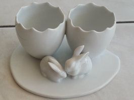 Feustel Porzellan Ei-Vase mit Hasen