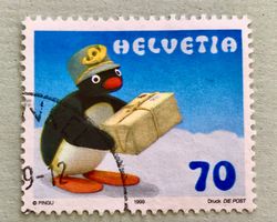 Nr.987 mit Stempel Klein Pingu als Postbote 1999