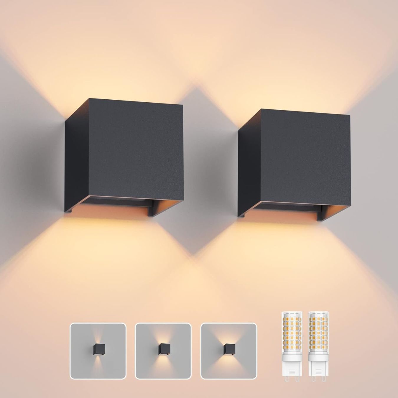 Lampade: Außenwandleuchte 2er Set G9 3000K Anthrazit Innen Außen – Nuovo e nell'imballaggio originale da Hallau venduto da Sale50OFF
