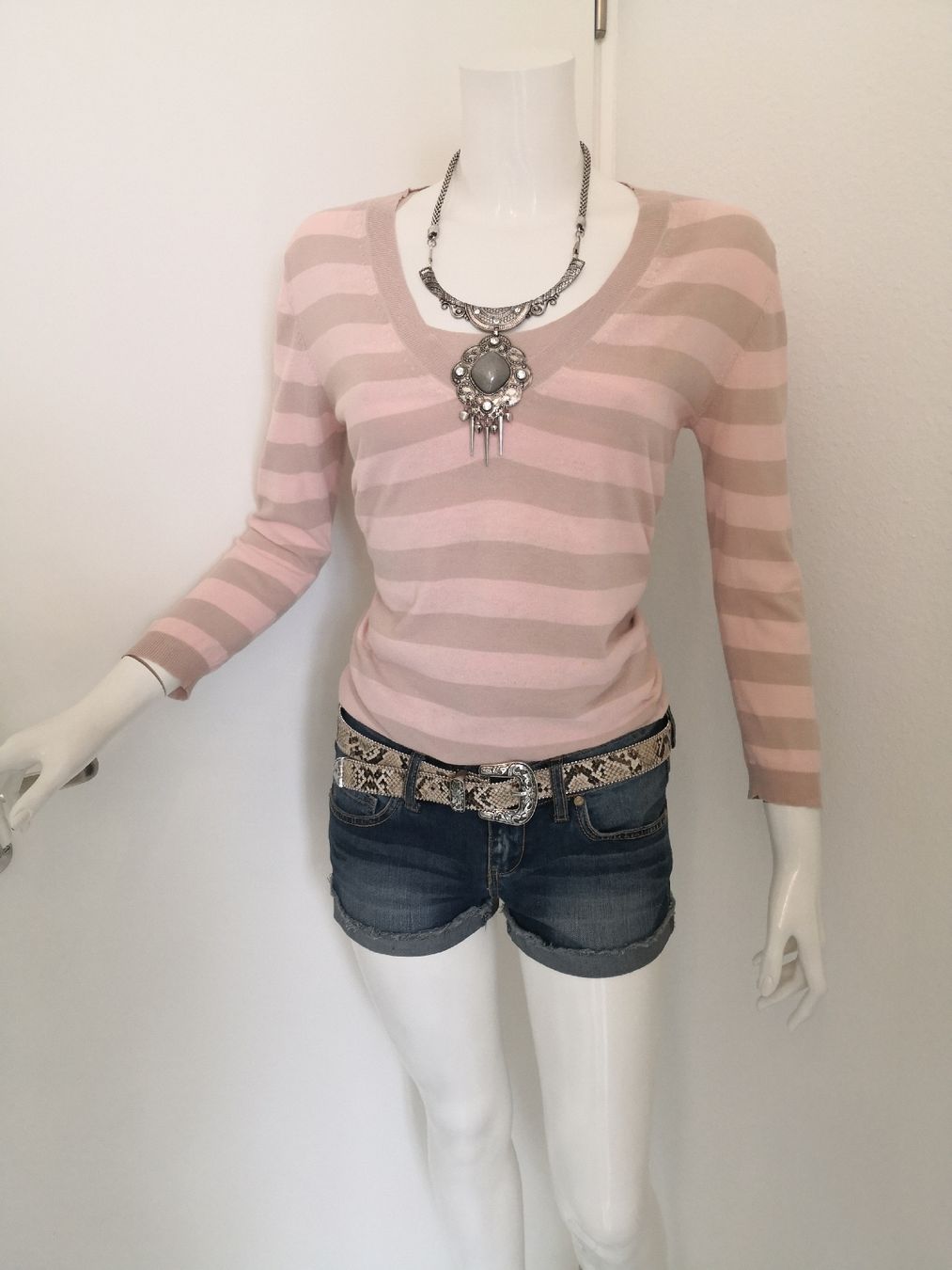 Mango Maglioni & Felpe: 🤩MANGO SUIT TWINSET PULLOVER & TOP GESTREIFT ROSA-BEIGE – Usato da Olten venduto da Naja-Twins-Twins 2