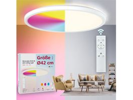 LED Deckenleuchte 24W RGBW 42cm mit Fernbedienung 2800lm