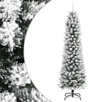 vidaXL Künstlicher Weihnachtsbaum Schlank mit Schnee 210 cm