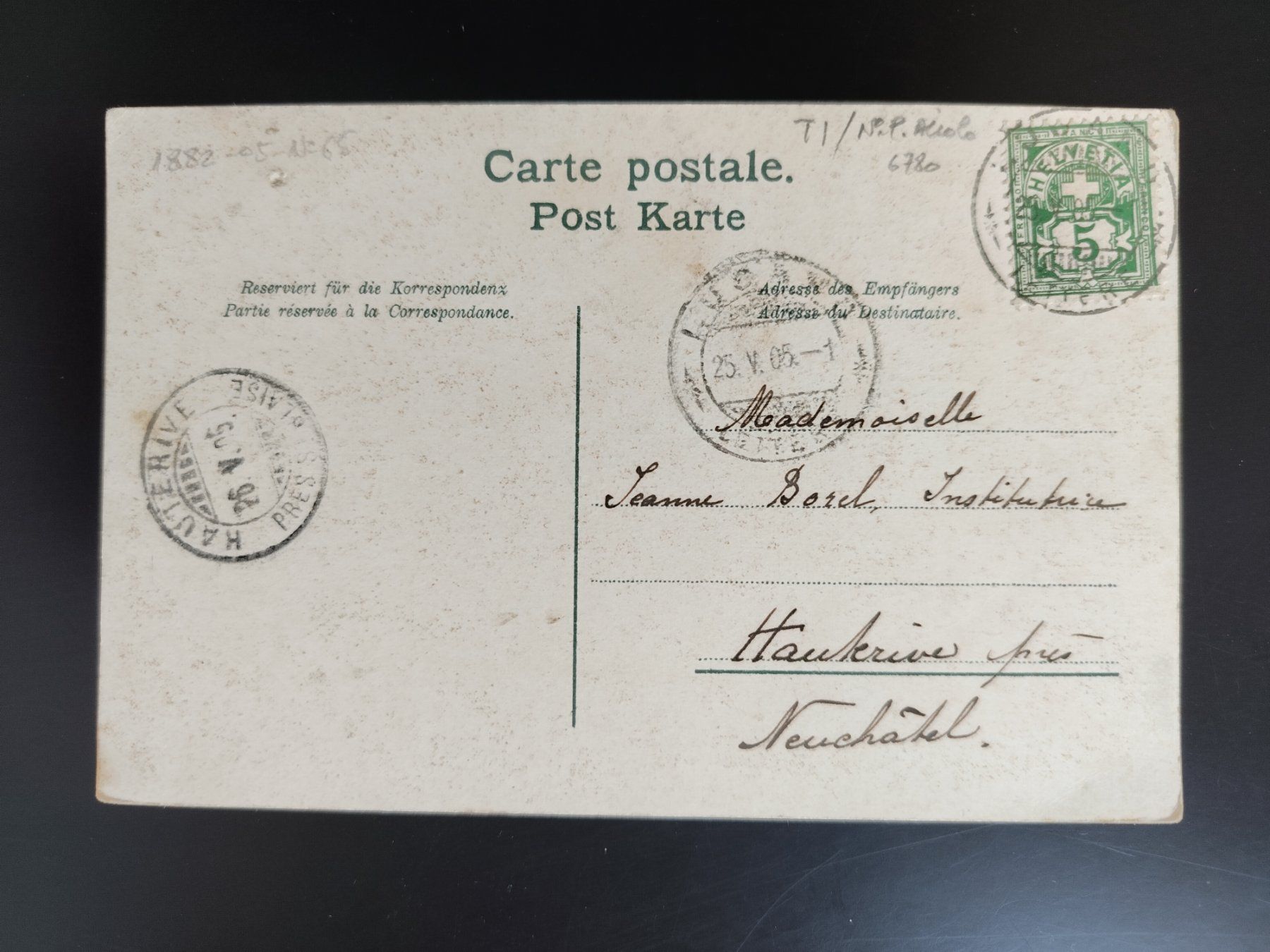 Ansichtskarten: Bahn Ferrovia S Gottardo dat. 1905 – Gebraucht aus Ohmstal von Lebensfreude05 1