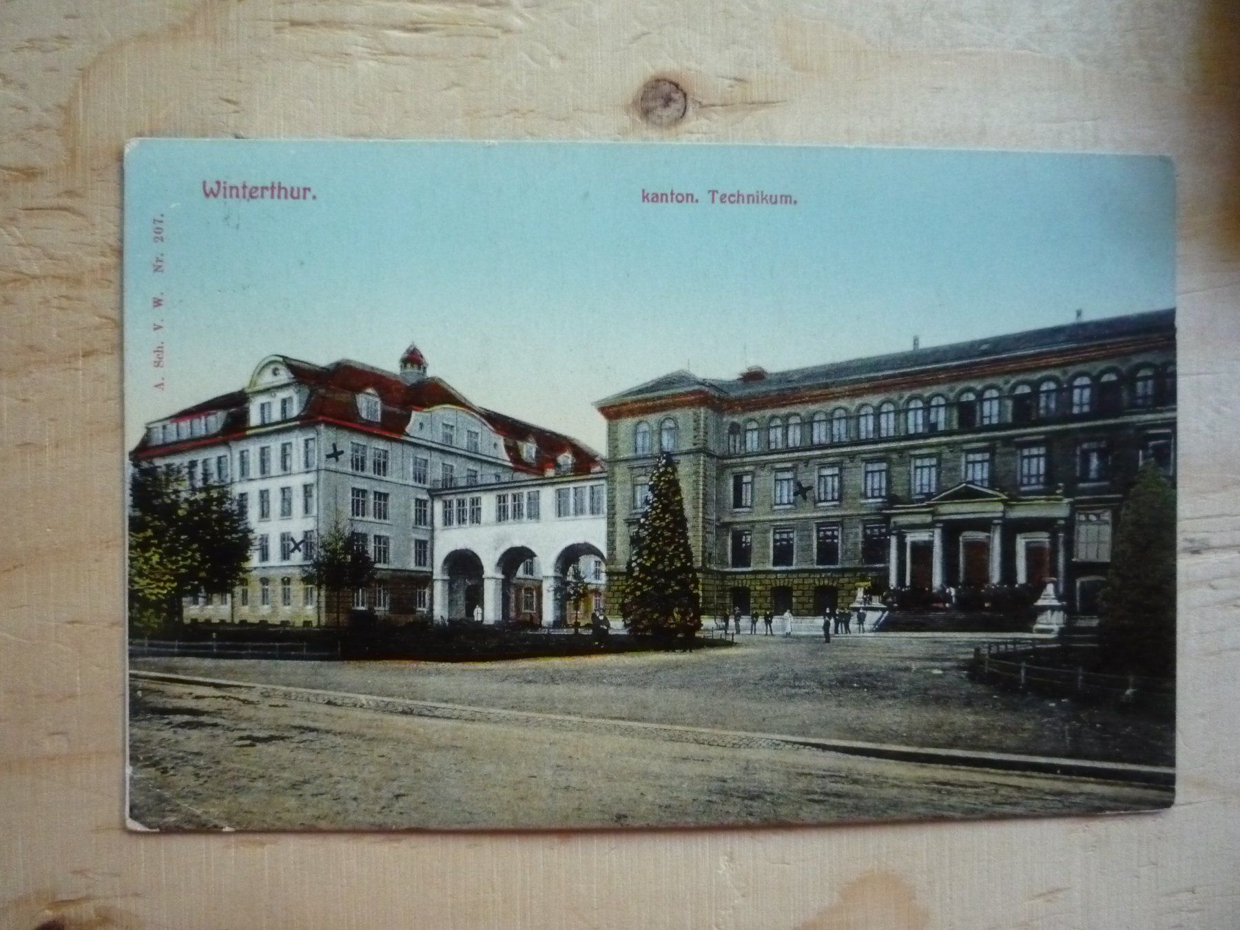 Cartoline postali: Winterthur, kanton. Technikum, 1.V.09 – Usato da Rieden SG venduto da Brockehuesli