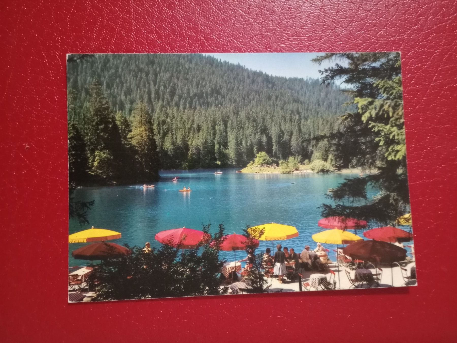 Cartoline postali: Flims Restaurant Terrasse am Caumasee – Usato da Küttigen venduto da Melisch1000