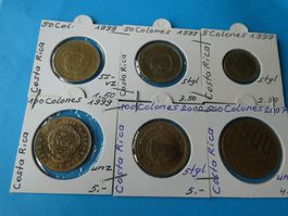 Costa Rica, Konvolut alte Münzen  1999-2000