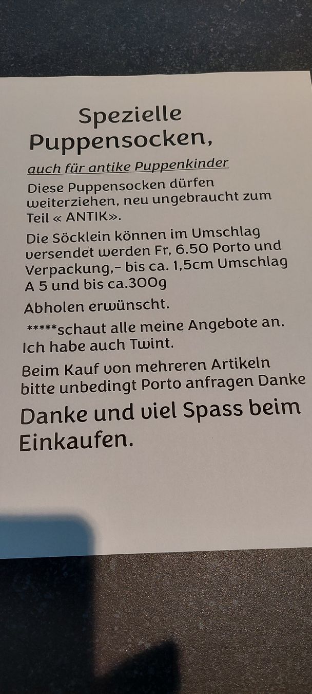 Puppen: Puppensöckli – Neu (gemäss Beschreibung) aus Muri AG von nindo1 7