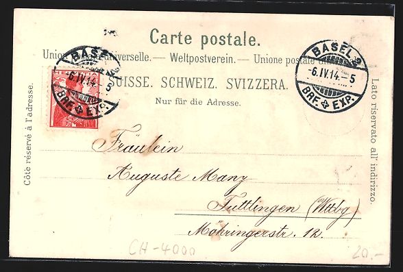 Cartoline postali: Litho Basel, Teilansicht mit Münster – Usato da Berlin venduto da bartko-reher 1