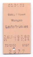 Billette Wengen - Lauterbrunnen WAB