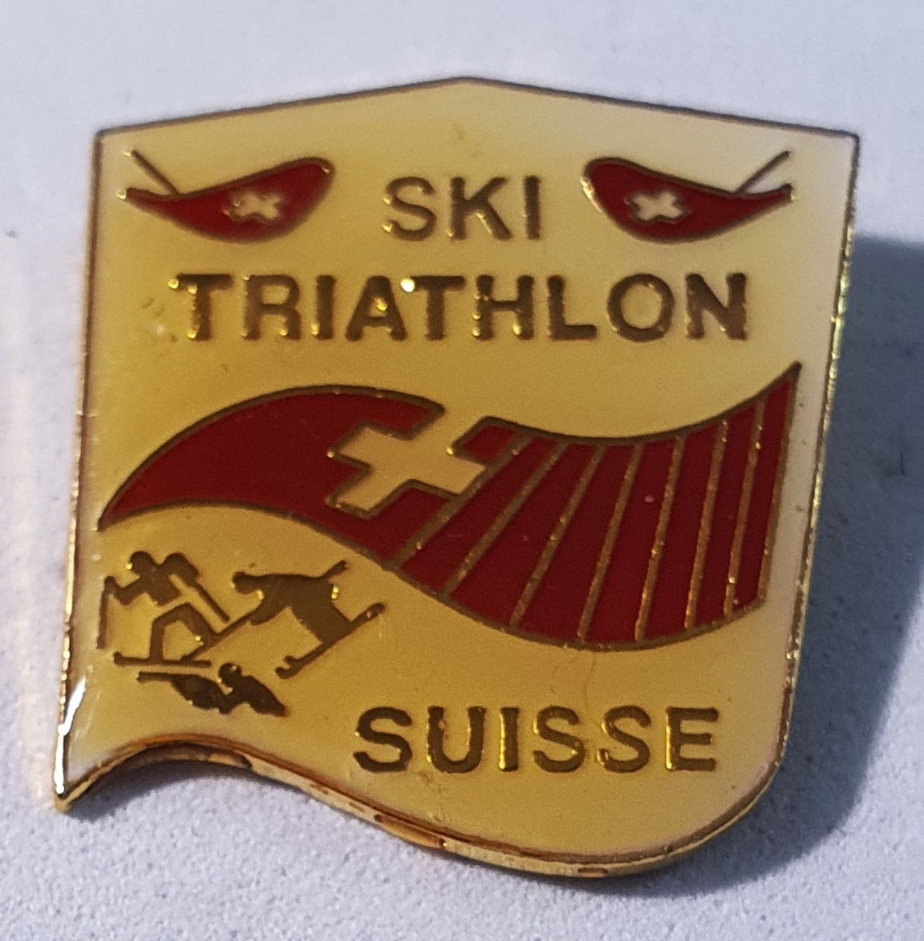 Plaketten & Abzeichen: AA740 - Pin SKI Triathlon Suisse – Gebraucht aus Reinach BL von Boston-Verkauf