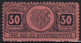 30 Centimes Fiskalmarke der Commune de MOUDON