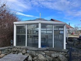 Treibhaus, Oktagon, R: 3000mm/R:1500mm, Isolierglas / Alu