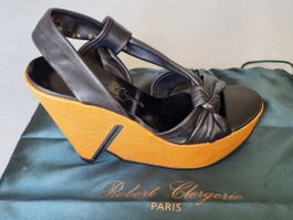 Robert Clergerie Paris plateforme CUIR d'agneau noir 35.5