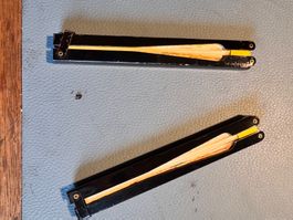 2x Vintage Schmetterlings-Faltfächer fli