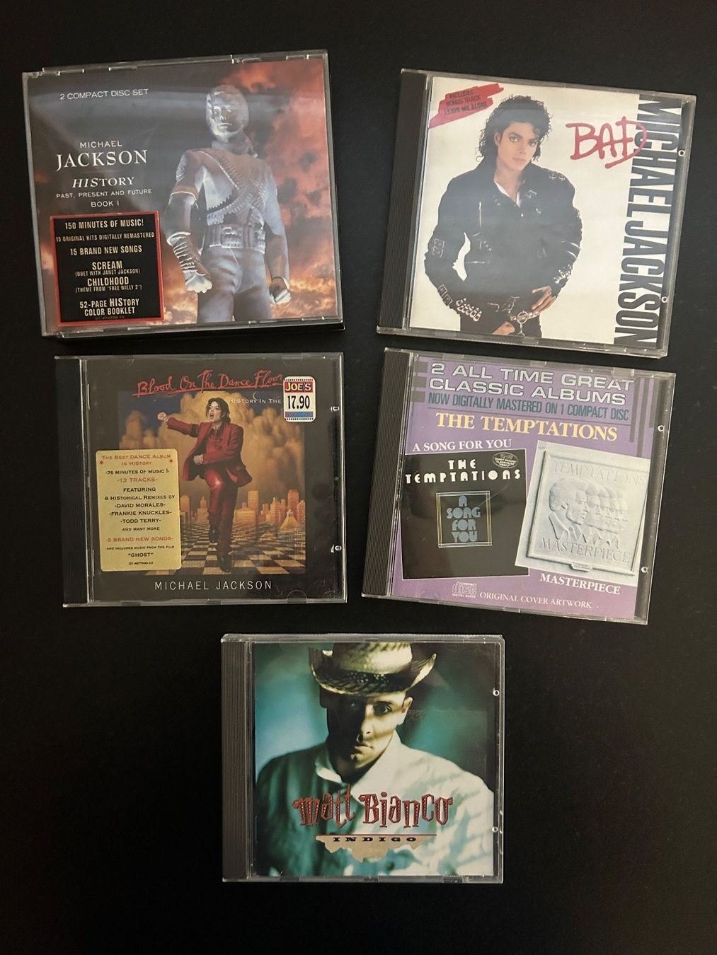 CD: 5 x Musik CD's Michael Jackson / Temptations / Matt Bianco – Usato da Brislach venduto da gre_t5pb
