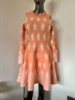 Elegante Strick Kleid Winter Herbst Orange Gr S M